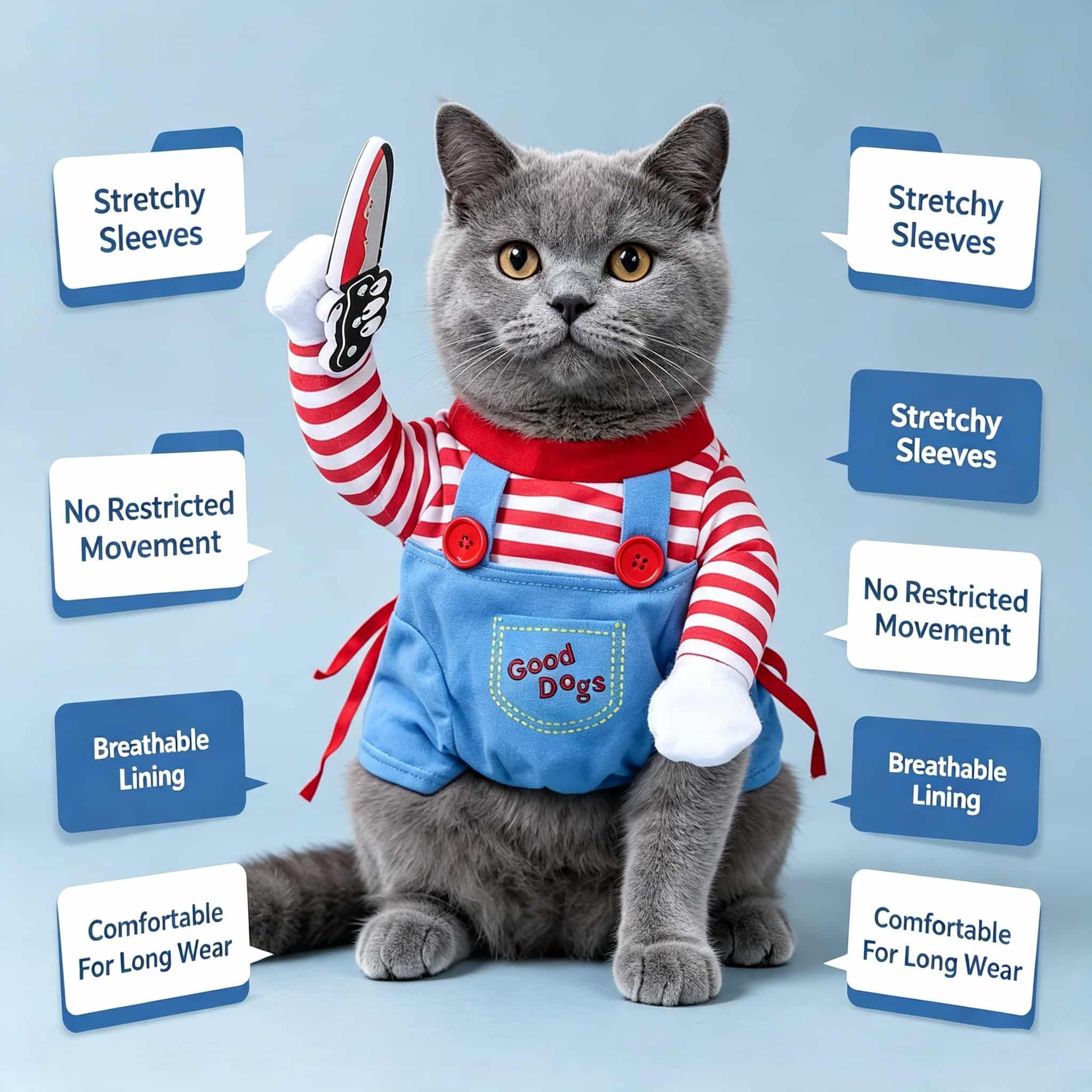 Cosplay Prop Blueprints - Cadılar Bayramı Evcil Köpek Chucky Kostümü
